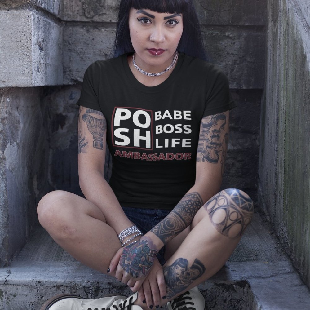 NWT ANY SIZE UNISEX Posh Ambassador Mom Wife Boss white t-shirt crewneck - Picture 6 of 10